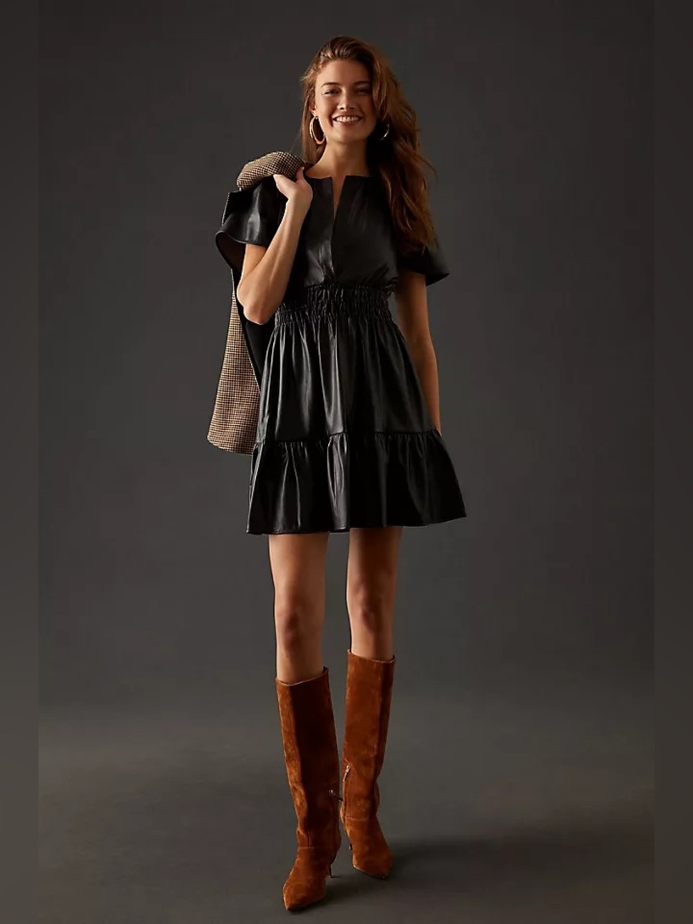Anthropologie Somerset Mini Faux Leather Dress